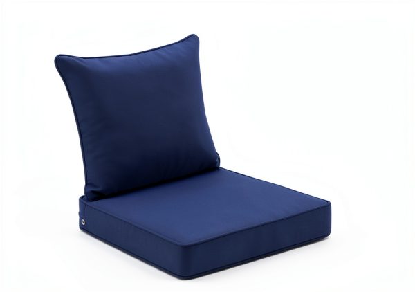 Navy Blue Outdoor Cushion WEOAVRY Foam Rectangular-1