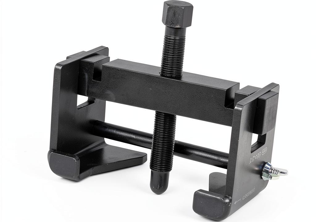 OTC torsion bar containment tool beside a Ford Explorer chassis