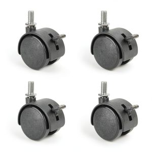 4 Pack 1.5" Swivel Stem Caster Wheels by Dalyndar Metal Locking Brake-0