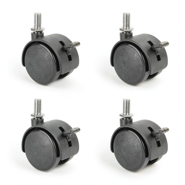 4 Pack 1.5" Swivel Stem Caster Wheels by Dalyndar Metal Locking Brake-0
