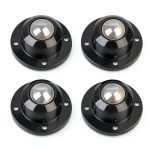 Self Adhesive Caster Wheels for Furniture,Storage Box,Trash Can,PC Stainless Steel Universal Pulley 360 Degree Rotating Adhesive Caster Wheels 0.8 Inch Low Profile Swivel Wheels Black 4 Pack-0