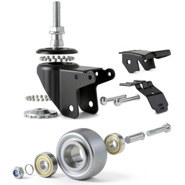 2 Inch Swivel Caster Wheels Set of 4 YEEMIGO Casters Soft Rubber Lock-3
