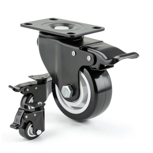 Caster Wheels BOSGEOT 3 Inch Heavy Duty Locking Plate Casters Set of 4-1