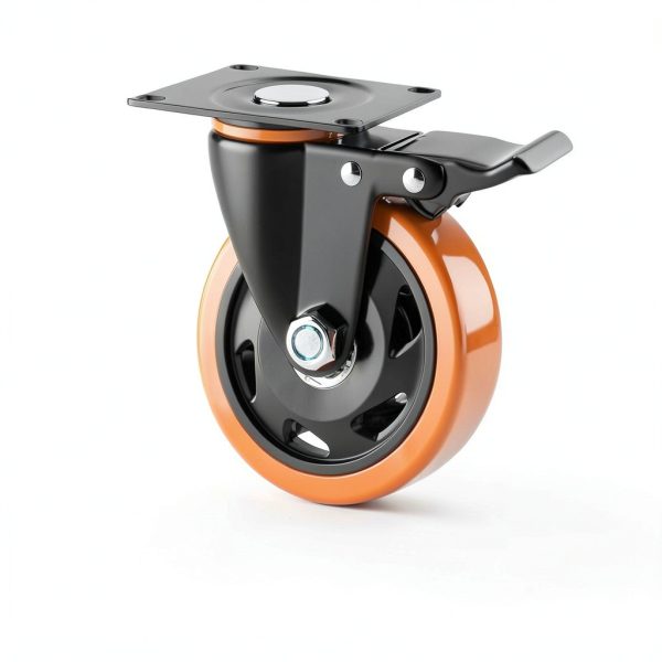 4 Inch Caster Wheels YUPEZOP Heavy Duty Plate Casters with Brake-1